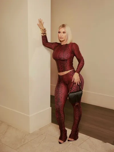 Women Fashion Sexy Printed Long-Sleeve Top Tight Pants Two-Piece Set