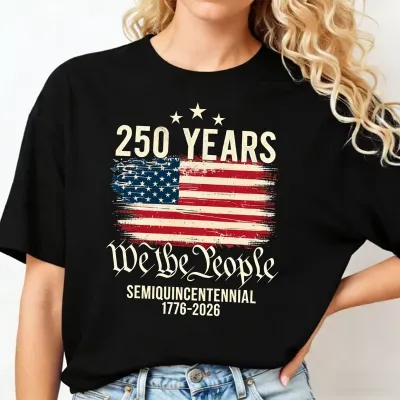 Women's Casual Independence Day Printed Round Neck Short-Sleeve T-Shirt