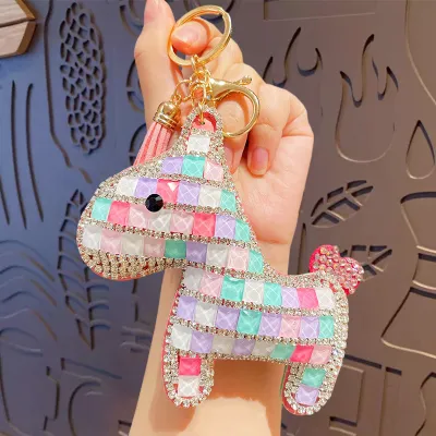 Women Fashion Cute Cartoon Rhinestone Pony Doll Keychain Bag Charm