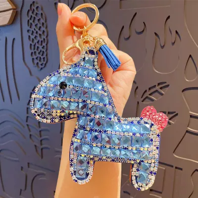 Women Fashion Cute Cartoon Rhinestone Pony Doll Keychain Bag Charm