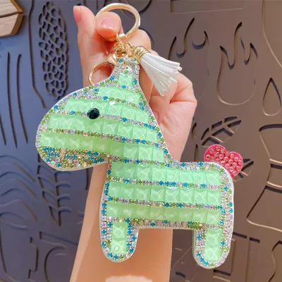 Women Fashion Cute Cartoon Rhinestone Pony Doll Keychain Bag Charm