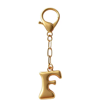 Women Fashion 26 Alphabet Pendant Bag Keychain Zinc Alloy
