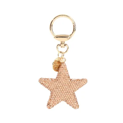 Women Fashion Creative Rhinestone Five-Pointed Star Car Bag Keychains