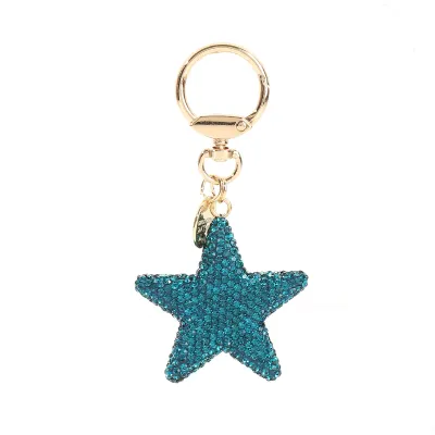 Women Fashion Creative Rhinestone Five-Pointed Star Car Bag Keychains