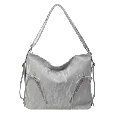 Women Fashion Casual Solid Color Large Capacity Pleated Backpack