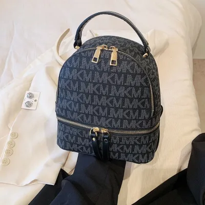 Women Fashion Casual Letter Printed PU Backpack