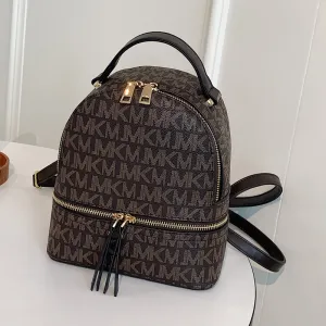 Women Fashion Casual Letter Printed PU Backpack