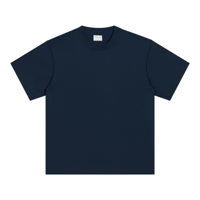 Men's Casual Solid Color Cotton Round-Neck Short Sleeve T-Shirt Loose Fit