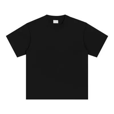 Men's Casual Solid Color Cotton Round-Neck Short Sleeve T-Shirt Loose Fit