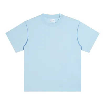 Men's Casual Solid Color Cotton Round-Neck Short Sleeve T-Shirt Loose Fit