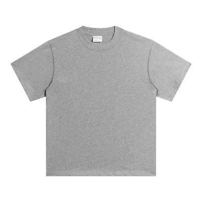 Men's Casual Solid Color Cotton Round-Neck Short Sleeve T-Shirt Loose Fit