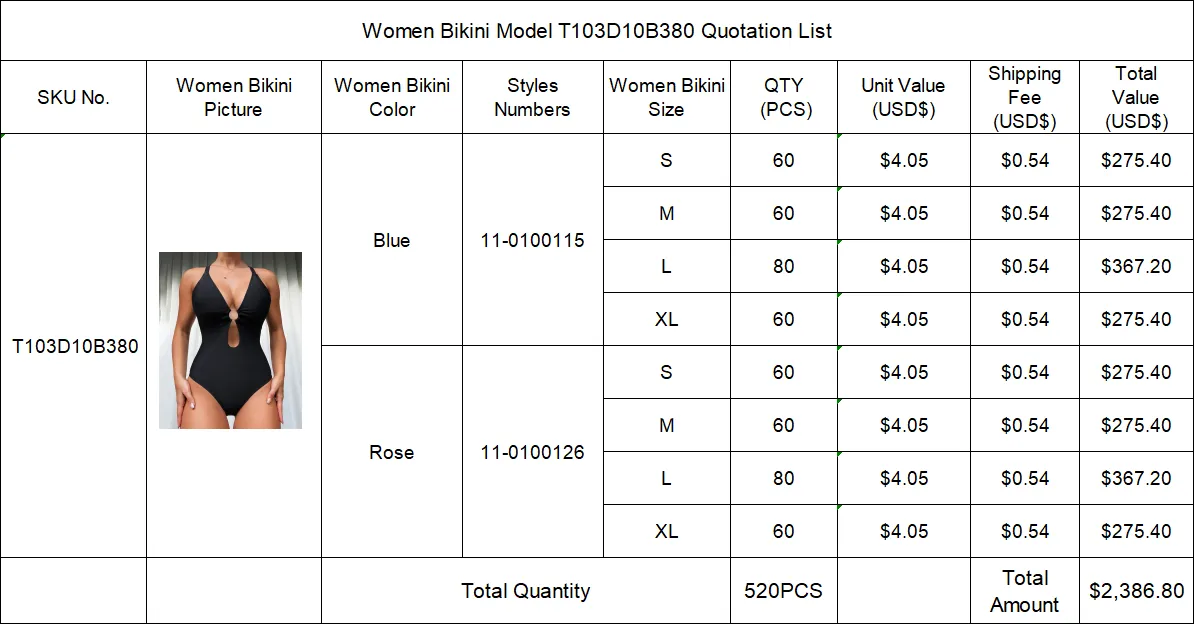 Separate Quotation Women Bikini Model T103D10B380