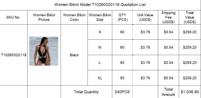 Separate Quotation Women Bikini Model T10260320118