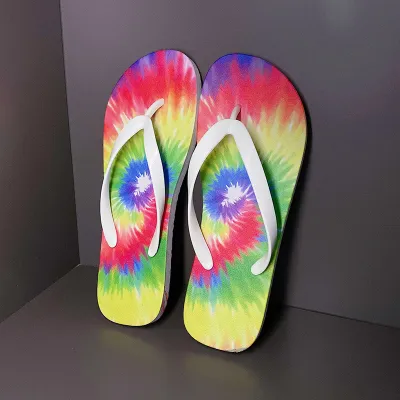 Women Fashion Casual Summer Tie-Dye Non-Slip Eva Flip-Flops Slippers Plus Size