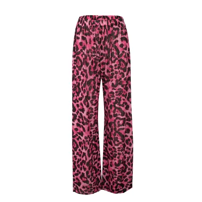 Women Fashion Casual Printed Summer Sun-Protective Ice Silk High-Waist Wide-Leg Swimsuit Cover-Ups