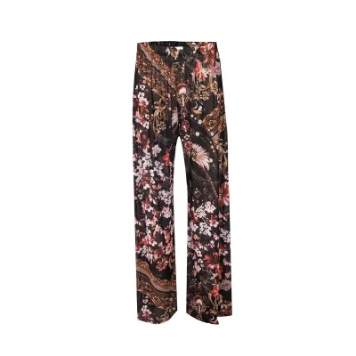 Women Fashion Casual Printed Summer Sun-Protective Ice Silk High-Waist Wide-Leg Swimsuit Cover-Ups