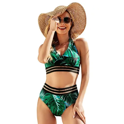 Women Fashion Sexy Leopard Print Tankini Swimsuit