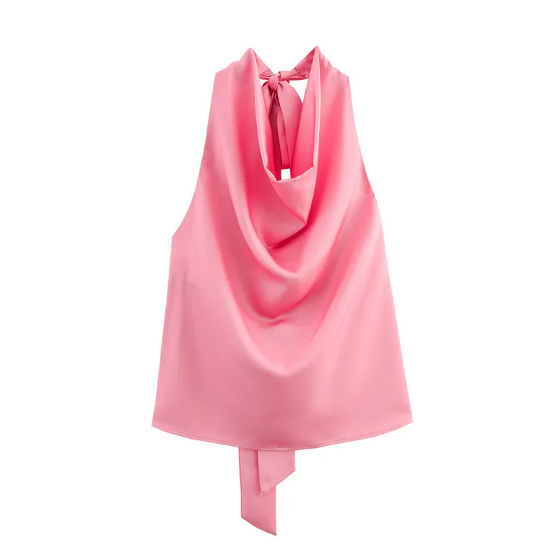 Spring And Summer Women'S Fashion Sexy Cowl Neck Top