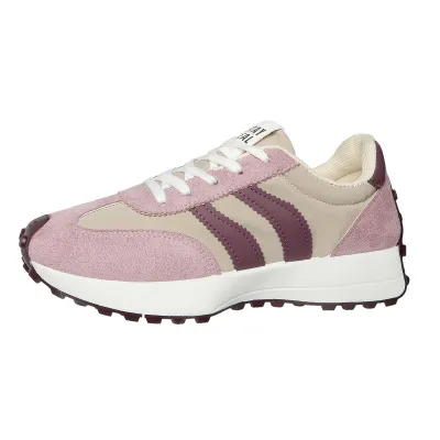 Women Casual Color Block Thick-Soled Lace-Up German Trainers Sneakers Platforms