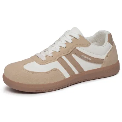 Women Fashion Casual Color Block Lace-Up Soft Sole German Trainers Sneakers Plus Size