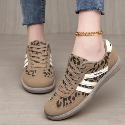 Women Fashion Casual Color Block Lace-Up Soft Sole German Trainers Sneakers Plus Size