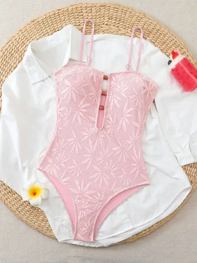 Women Fashion Sexy Boho Vacation Printed One-Piece Swimsuit