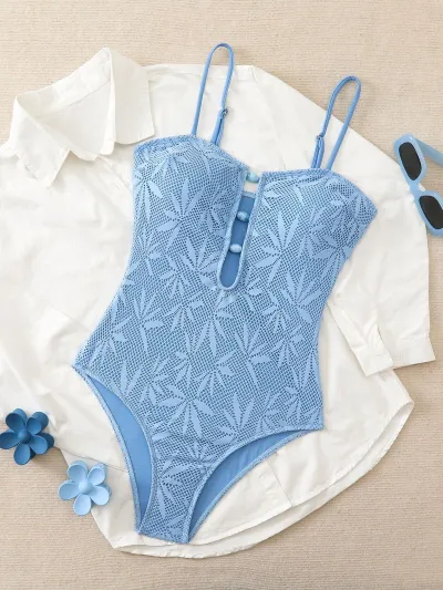 Women Fashion Sexy Boho Vacation Printed One-Piece Swimsuit