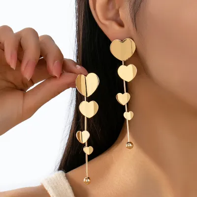 Personalized Creative Heart-Shaped Floral Pendant Earrings