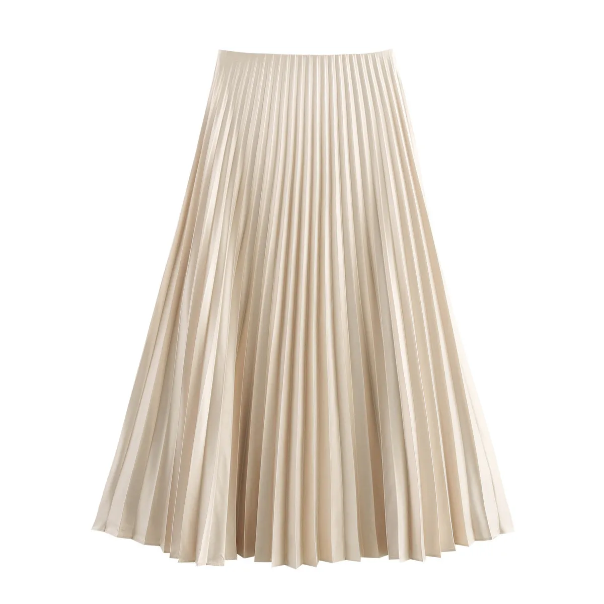 Women Fashion Spring Solid Color Pleated Skirt