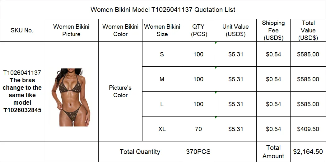 Separate Quotation Women Bikini Model T1026041137