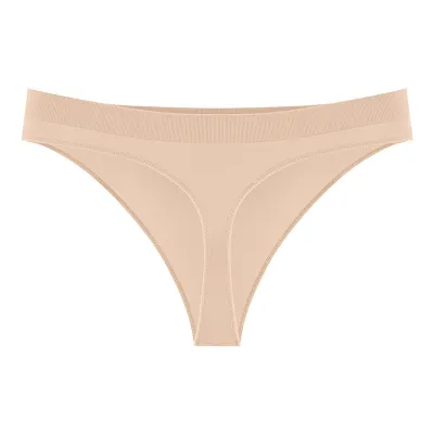 Women Fashion Sexy Simple Solid Color Seamless Low Waist Thong