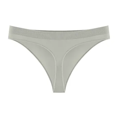 Women Fashion Sexy Simple Solid Color Seamless Low Waist Thong