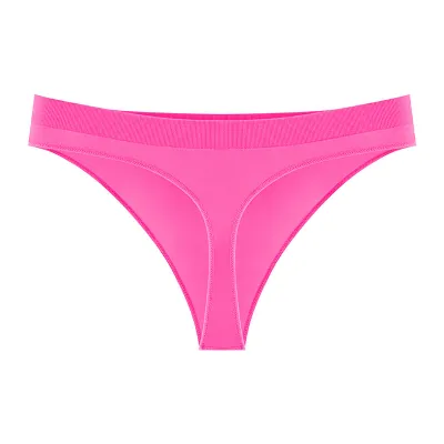Women Fashion Sexy Simple Solid Color Seamless Low Waist Thong