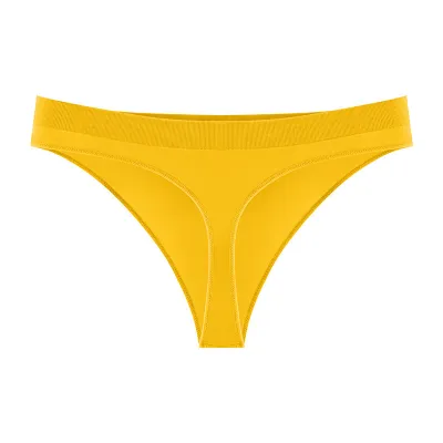 Women Fashion Sexy Simple Solid Color Seamless Low Waist Thong