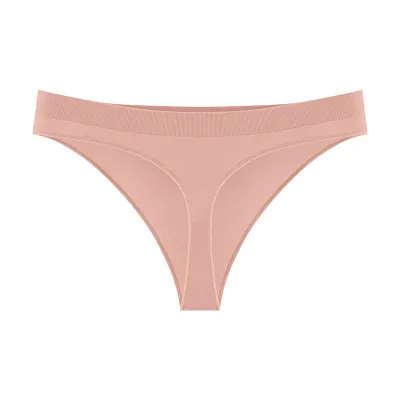 Women Fashion Sexy Simple Solid Color Seamless Low Waist Thong
