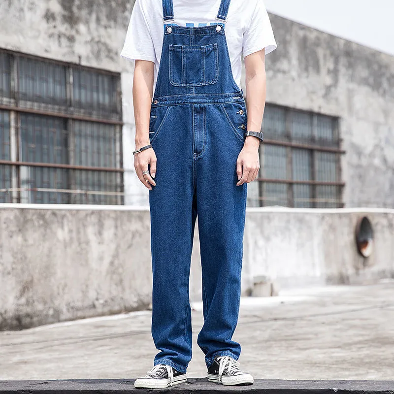 Women Fashion Casual Simple Solid Color Denim Overalls
