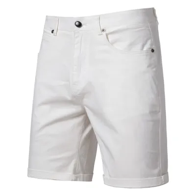 Cotton Solid Color Slim-Fit Summer Shorts for Men