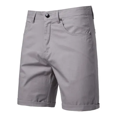 Cotton Solid Color Slim-Fit Summer Shorts for Men
