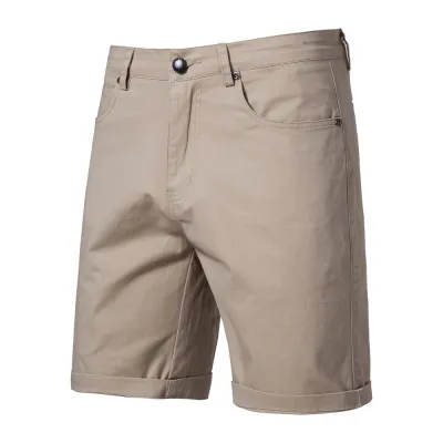 Cotton Solid Color Slim-Fit Summer Shorts for Men
