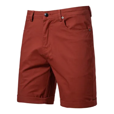 Cotton Solid Color Slim-Fit Summer Shorts for Men