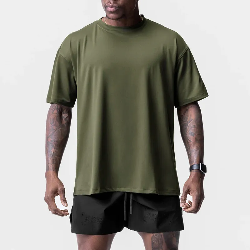 Men's Quick-Drying Solid Color Round Neck Short-Sleeve T-Shirt