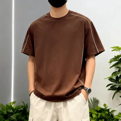 Men's Fashion Casual Summer Short-Sleeve Loose Cotton Blend T-Shirt