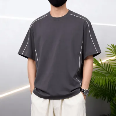 Men's Fashion Casual Summer Short-Sleeve Loose Cotton Blend T-Shirt