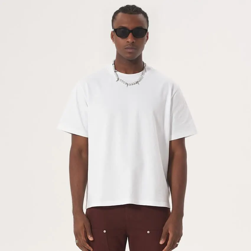 Men's Fashion Casual Summer Solid Color Quick-Drying Short-Sleeve Combed Cotton T-Shirt