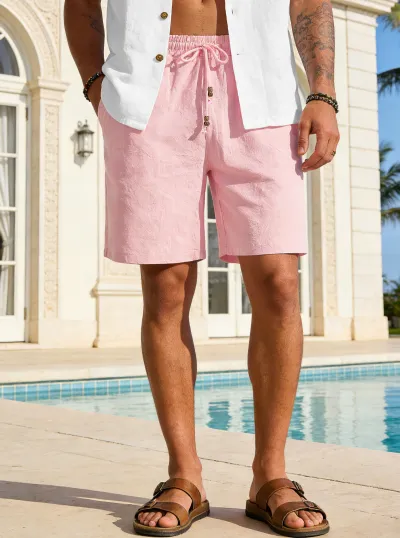Men's Fashion Casual Summer Solid Color Quick-Drying Loose Shorts