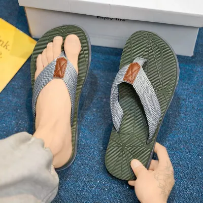 Men's Fashion Casual Flip-Flops Non-Slip Soft Bottom Eva Cloth Slippers