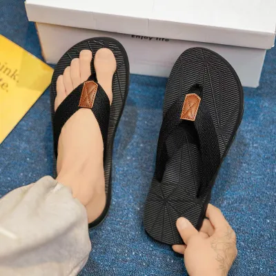 Men's Fashion Casual Flip-Flops Non-Slip Soft Bottom Eva Cloth Slippers