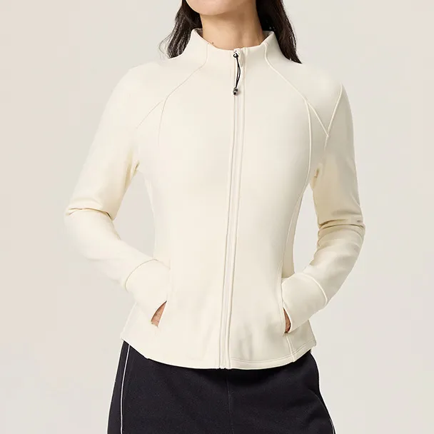 Women Fashion Casual Stand Collar Long-Sleeve Slim Fit Thin Sports Jacket