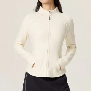 Women Fashion Casual Stand Collar Long-Sleeve Slim Fit Thin Sports Jacket