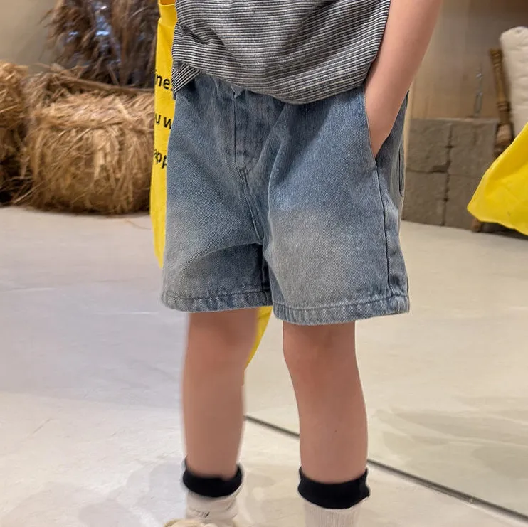 Kids Boys And Girls Fashion Casual Summer Denim Overalls Shorts